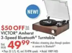 Boscov's Victor Amherst 3-Speed Bluetooth Turntable offer