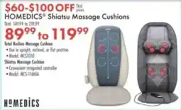 Boscov's Homedics shiatsu massage cushions offer