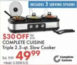 Boscov's Complete Cuisine Triple 2.5-qt. Slow Cooker offer