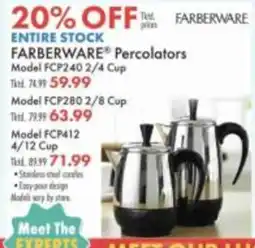 Boscov's Farberware percolators offer