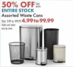 Boscov's Assorted Waste Cans offer