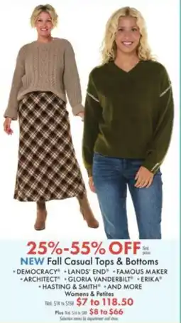Boscov's New Fall Casual Tops & Bottoms offer