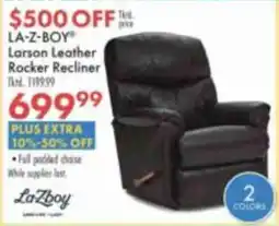 Boscov's La-Z-Boy Larson Leather Rocker Recliner offer