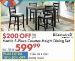 Boscov's Elements Martin 5-Piece Counter-Height Dining Set offer