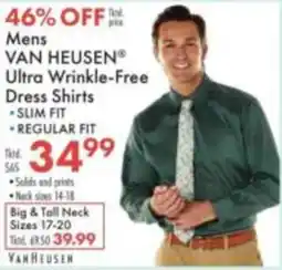 Boscov's Van Heusen Ultra Wrinkle-Free Dress Shirts offer