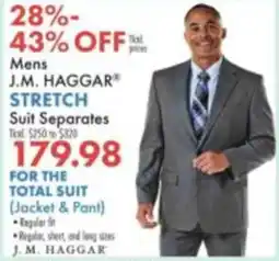 Boscov's J.M. Haggar stretch suit separates offer