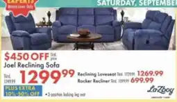 Boscov's Joel Reclining Sofa offer