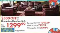 Boscov's Homestead Leather Sofa offer