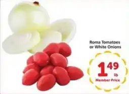 Vons Roma Tomatoes or White Onions offer