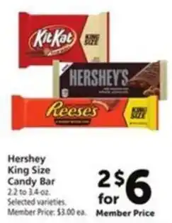Vons Hershey King Size Candy Bar offer