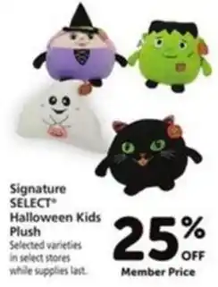 Vons Signature Select Halloween Kids Plush offer