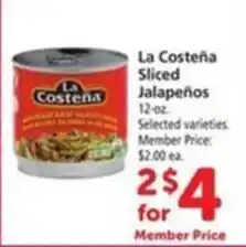 Vons La Costeña Sliced Jalapeños offer