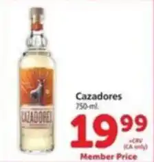 Vons Cazadores offer