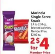 Vons Marinela single serve snack offer
