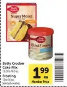 Vons Betty Crocker cake mix frosting offer