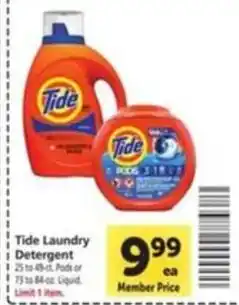 Vons Tide laundry detergent offer