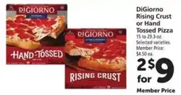 Vons DiGiorno Rising Crust or Hand Tossed Pizza offer