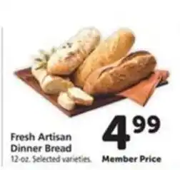 Vons Fresh Artisan Dinner Bread offer