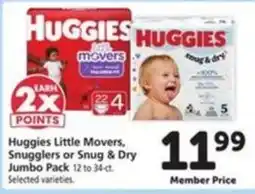 Vons Huggies little movers, snugglers or snug & dry offer