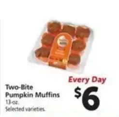 Vons Two-Bite Pumpkin Muffins offer