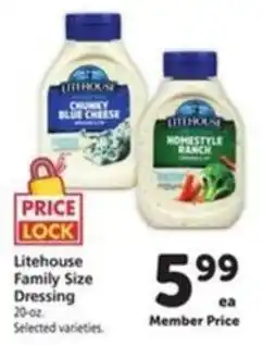 Vons Litehouse Family Size Dressing offer