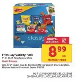 Vons Frito-Lay Variety Pack offer