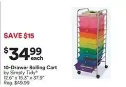 Michaels 10-Drawer Rolling Cart by Simply Tidy offer