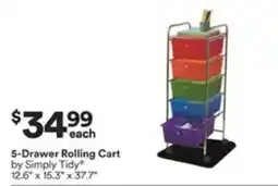 Michaels 5-Drawer Rolling Cart by Simply Tidy offer