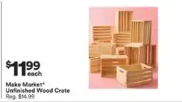 Michaels Make Market Unfinished Wood Crate offer