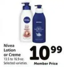 Vons Nivea Lotion or Creme offer