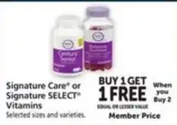 Vons Signature Care or Signature SELECT Vitamins offer