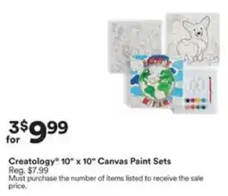 Michaels Creatology canvas paint sets offer