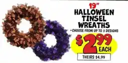 Ollie's Halloween Tinsel Wreaths offer