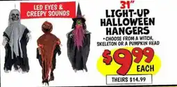 Ollie's 31" light-up halloween hangers offer