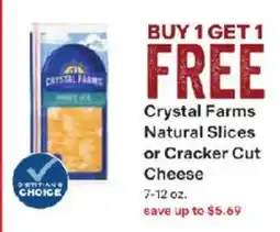Coborn's Crystal Farms Natural Slices or Cracker Cut Cheese offer