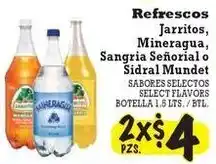 La Michoacana Refrescos Jarritos, Mineragua, Sangria Señorial o Sidral Mundet offer