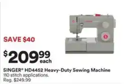 Michaels Singer Hd4452 Heavy-Duty Sewing Machine offer