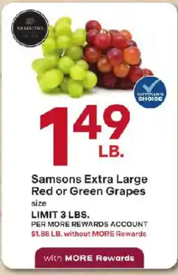 Coborn's Samsons extra large red or green grapes offer