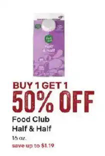 Coborn's Food Club Half & Half offer