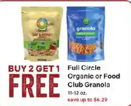 Coborn's Full circle organic or food club granola offer