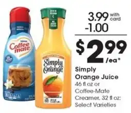 Metro Market Simply Orange Juice offer