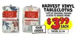 Ollie's Harvest vinyl tablecloths offer