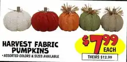 Ollie's Harvest Fabric Pumpkins offer