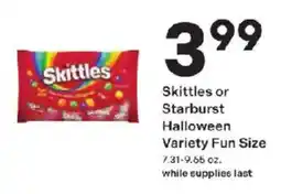 Coborn's Skittles or Starburst Halloween Variety Fun Size offer