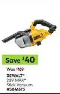 Lowe's DeWalt 20v max stick vacuum offer