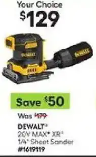 Lowe's DeWalt 20v Max Xr 1/4 Sheet Sander offer