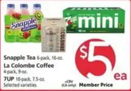 Vons Snapple Tea, La Colombe Coffee, 7UP offer