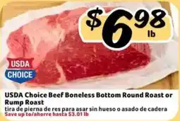 Fresco y Más Usda choice beef boneless bottom round roast or rump roast offer