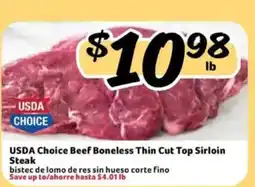 Fresco y Más Usda choice beef boneless thin cut top sirloin steak offer