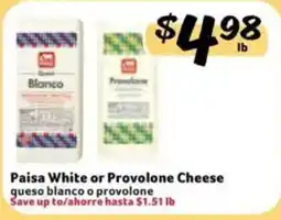 Fresco y Más Paisa White or Provolone Cheese offer